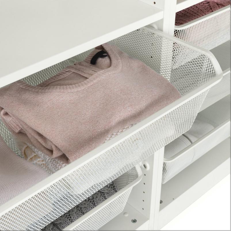KOMPLEMENT コムプレメント メッシュバスケット 引き出しレール付き - ホワイト 100x35cm
