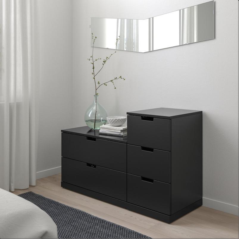 NORDLI ノールドリ チェスト（引き出し×5） - チャコール 120x76cm