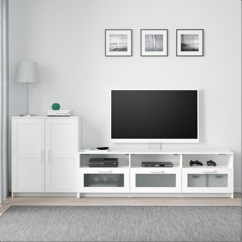 BRIMNES ブリムネス テレビボード - ホワイト 258x41x95cm