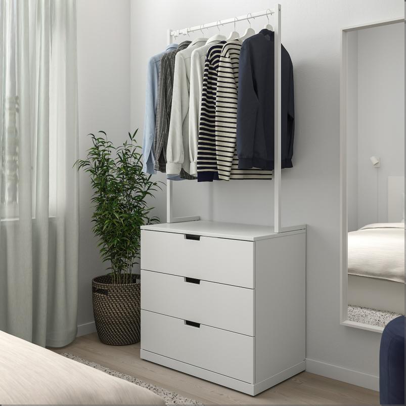NORDLI ノールドリ チェスト（引き出し×3） - ホワイト 80x192cm