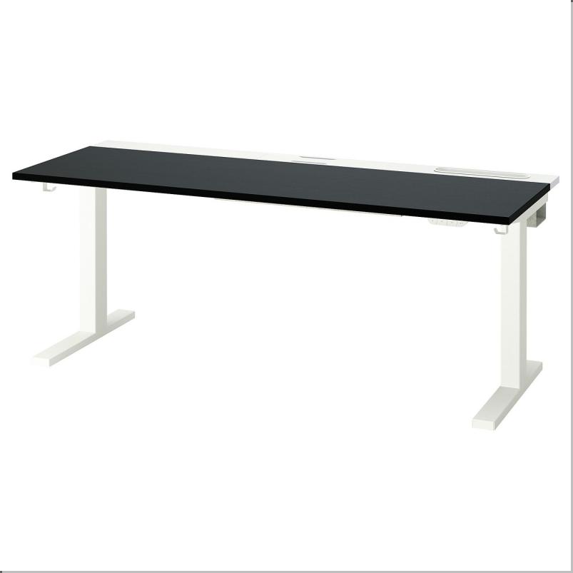 MITTZON ミッツォーン デスク 昇降式 - 100V ブラックステインアッシュ材突き板/ホワイト 160x60cm