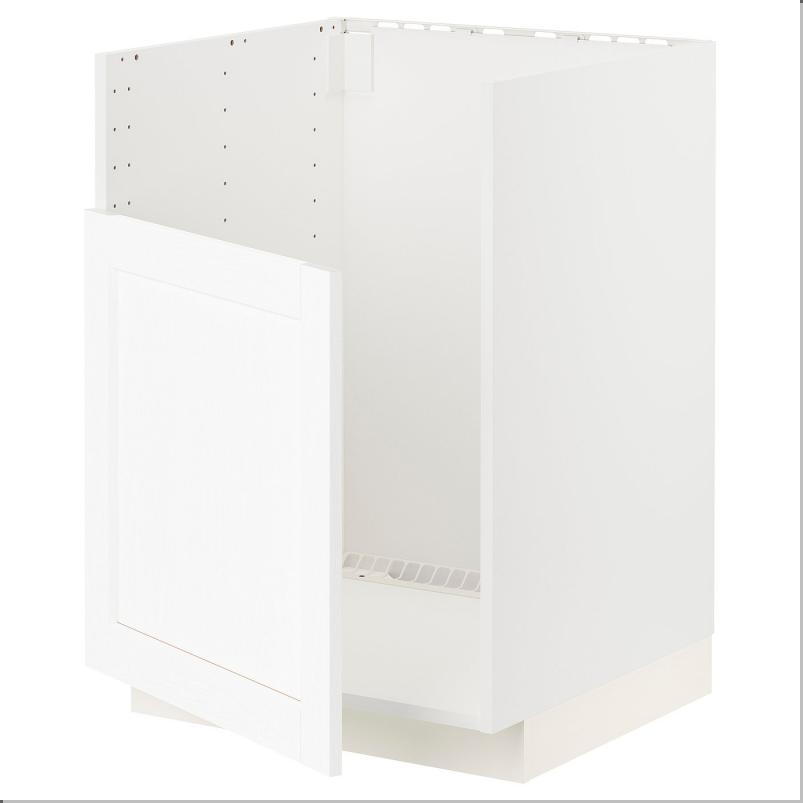 METOD メトード ベースキャビネット TALLSJON/タルショーン シンク用 - ホワイト エンコーピング/ホワイト 木目調 60x60x80cm