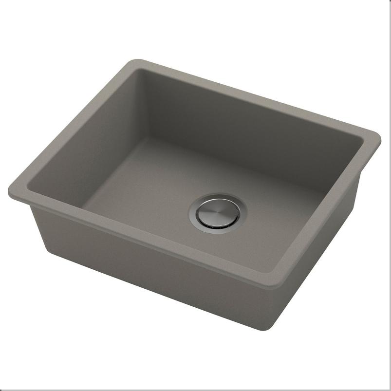 KILSVIKEN シルスヴィーケン はめ込み式シンク 1ボウル - グレーベージュ 合成石英 56x46cm