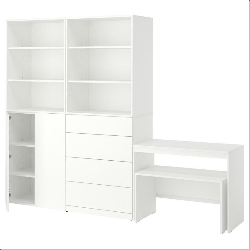 LASTARE ラスタレ 収納コンビネーション - ホワイト/テーブル 260x42x200cm