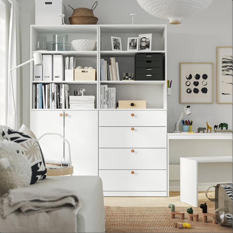 LASTARE ラスタレ 収納コンビネーション - ホワイト/テーブル 260x42x200cm