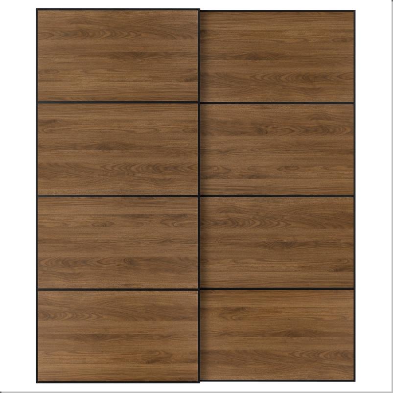 MEHAMN メーハムン 引き戸 2枚組 - ブラック/両面仕様 ウォールナット 200x236cm