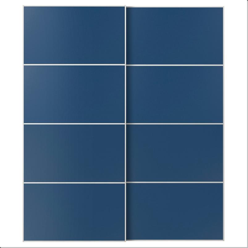 MEHAMN メーハムン 引き戸 2枚組 - ホワイト/両面仕様 ブルー 200x236cm