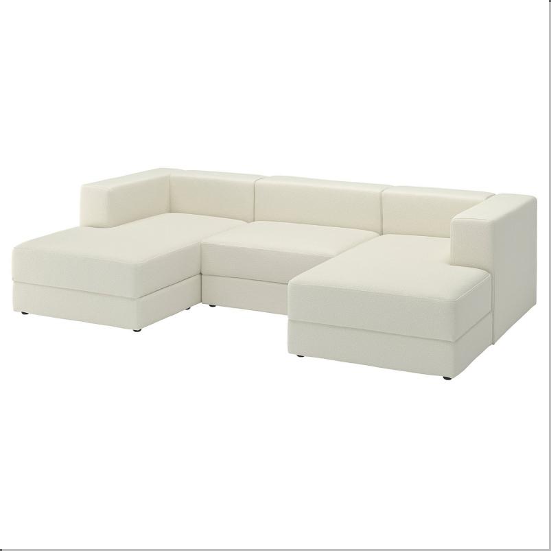 JATTEBO イェッテボ 3.5人掛けモジュールソファ 寝椅子付き - アームレスト付き アクスヴァラ/オフホワイト