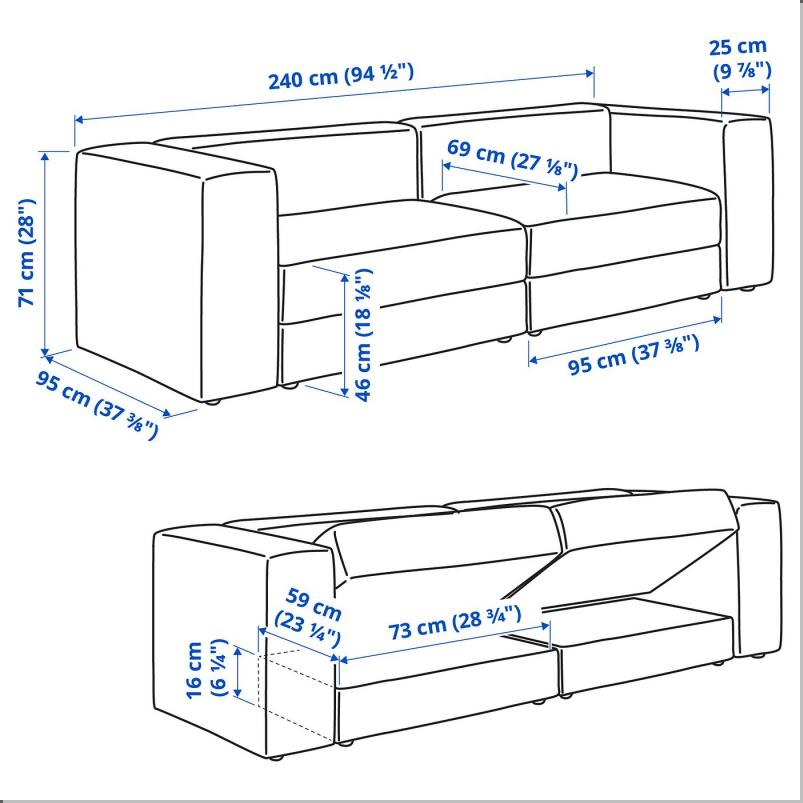 JATTEBO イェッテボ 3人掛けモジュールソファ - ヨハネスホブ ブラウンベージュ
