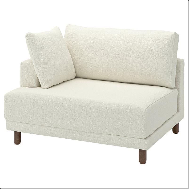 UPPAKRA ウッポークラ 1.5人掛けシートモジュール - アームレスト付き 左/アクスヴァラ オフホワイト