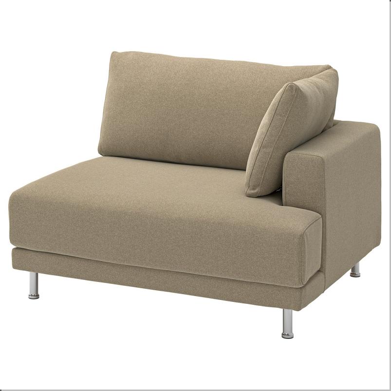 UPPAKRA ウッポークラ 1.5人掛けシートモジュール - アームレスト付き 右/ヨハネスホブ ブラウンベージュ