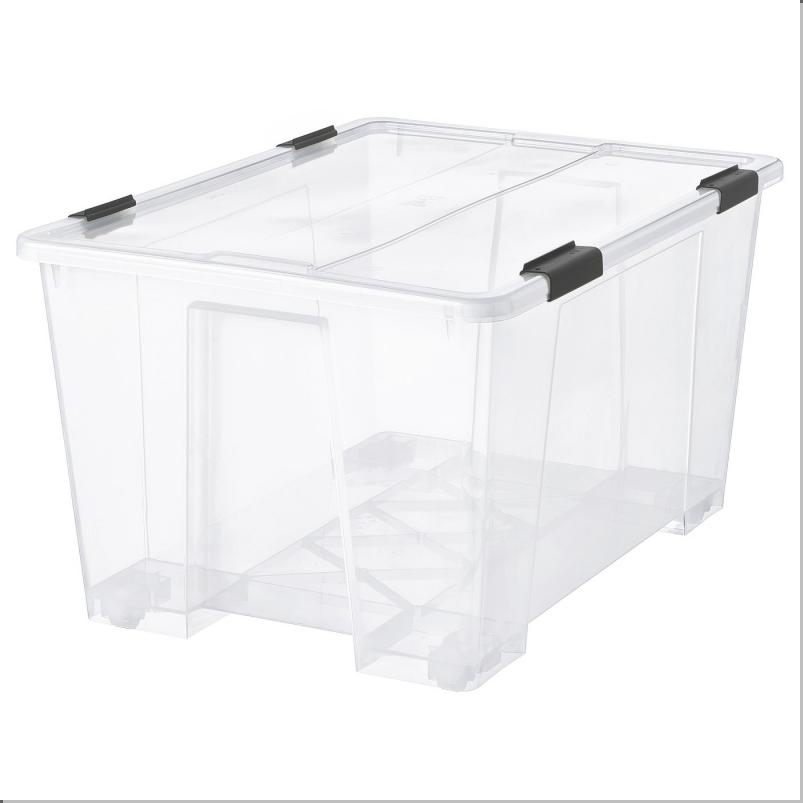 SAMLA サムラ ふた付きボックス/クリップロック - 透明/ブラック 79x57x43cm/130L