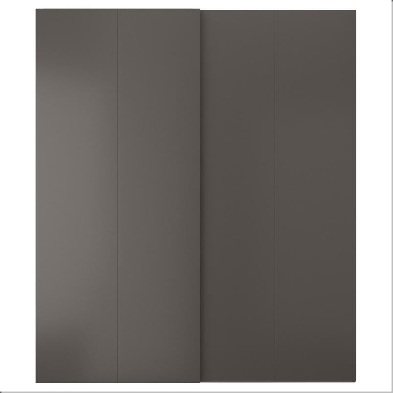 HASVIK ハスヴィーク 引き戸 2枚組 - ダークグレー 200x236cm