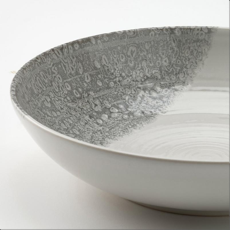 KRUSTISTEL クルースティステル 深皿 - 模様入り/グレー 19cm
