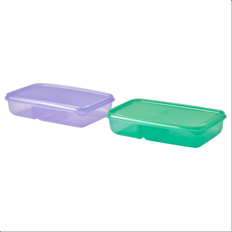 PRUTA プルータ サンドイッチ保存容器 ふた付き - ライラック/グリーン 22x14x5cm