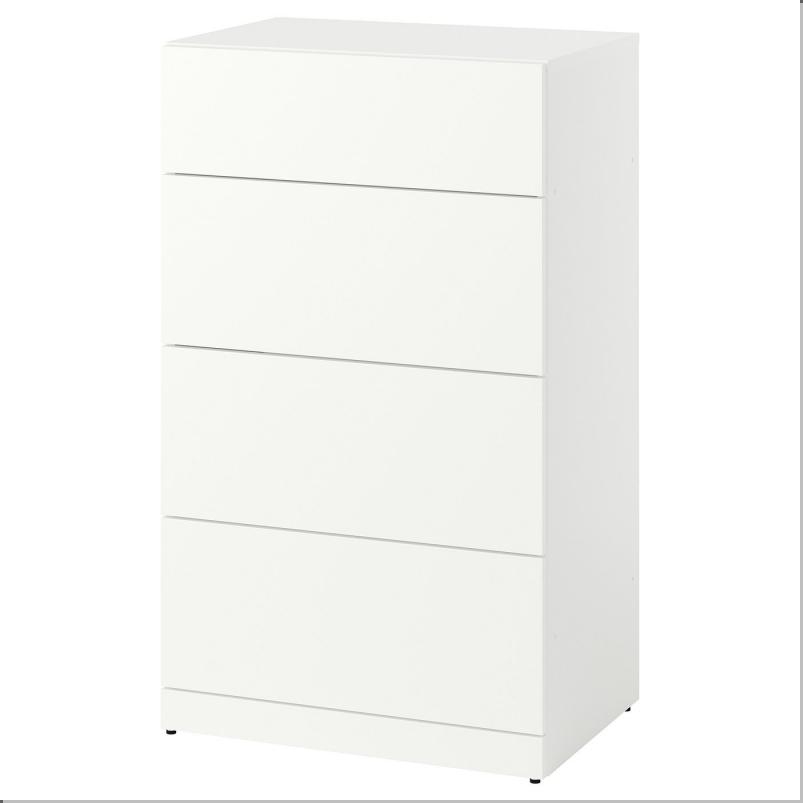 LASTARE ラスタレ チェスト（引き出し×4） - ホワイト 60x42x100cm