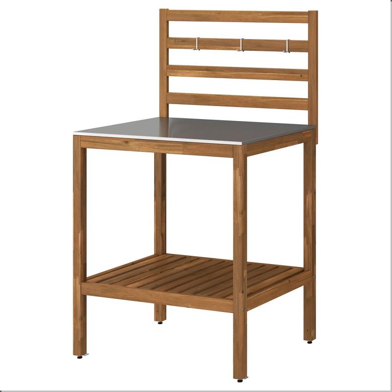 NAMMARO ネッマロー オープンキッチンユニット - ライトブラウンステイン/ステンレススチール 屋外用 80x62cm