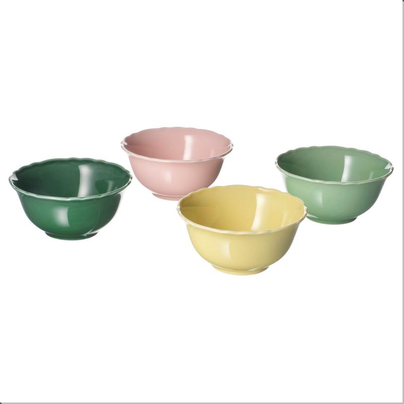 UPPLAGA ウップラーガ ボウル - ライトグリーン ピンク/グリーン イエロー 13cm