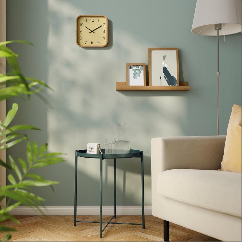 SKOGSSVALA スコグスヴァーラ 静音 掛け時計 - オーク材突き板 24x24cm