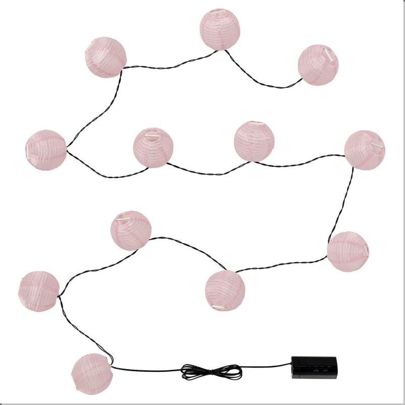 SOLVINDEN ソルヴィンデン LEDライトチェーン 全12球 - 電池式 ピンク
