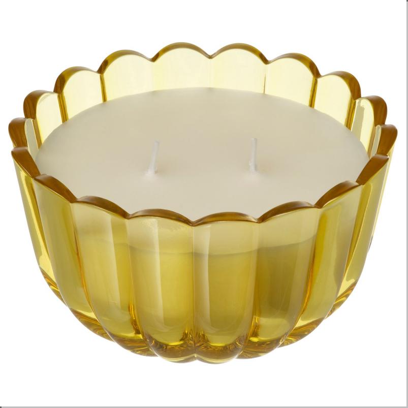 MORKULLA モルクッラ アロマキャンドル ガラス容器入り 芯2本 - シトラスの花 ブライトイエローグリーン 22 時間