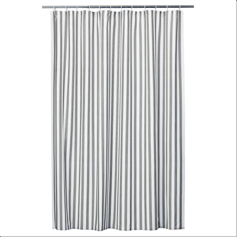 STAVBJORNBAR スタヴビョーンベール シャワーカーテン - ブラック/ホワイト 180x200cm