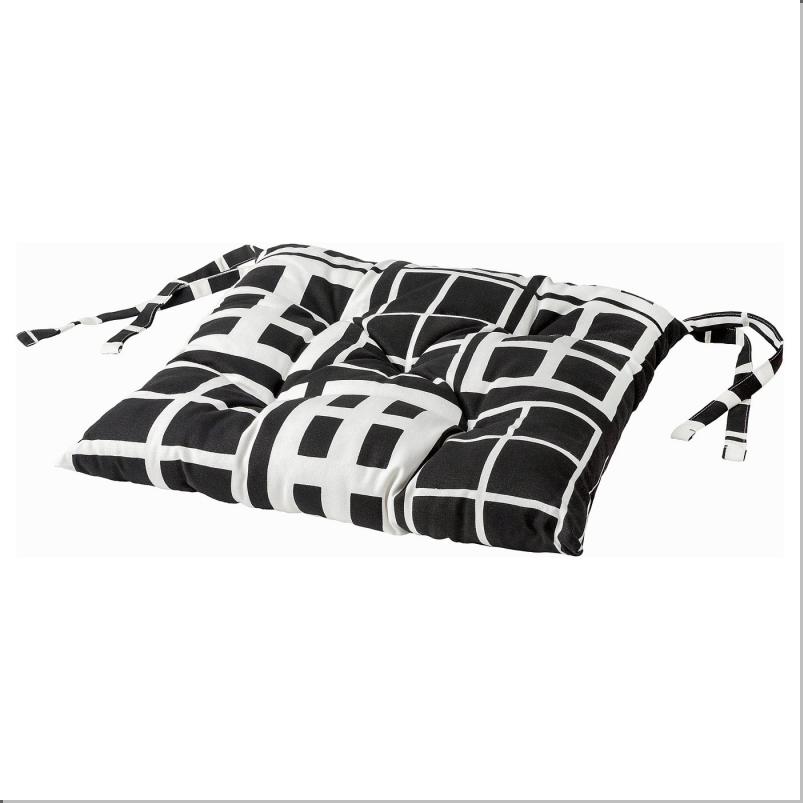 BROKAKLEJA ブローカクレイヤ チェアパッド - ブラック/幾何学模様 40x40x6 cm