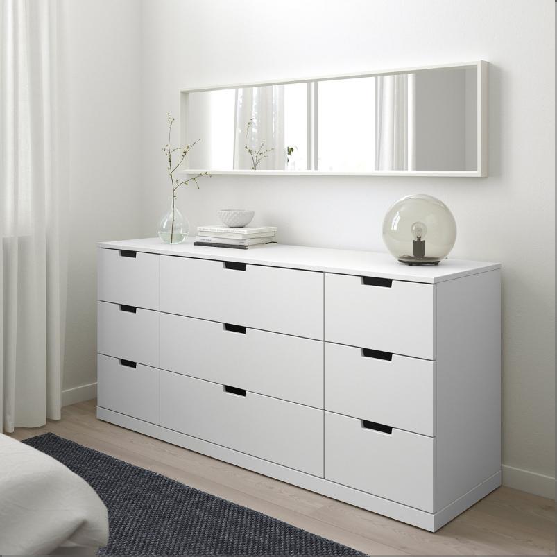 NORDLI ノールドリ チェスト（引き出し×9） - ホワイト 160x76cm