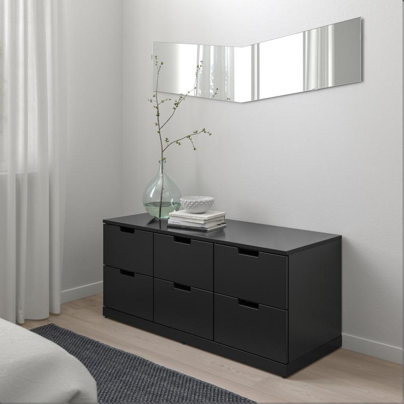 NORDLI ノールドリ チェスト（引き出し×6） - チャコール 120x54cm