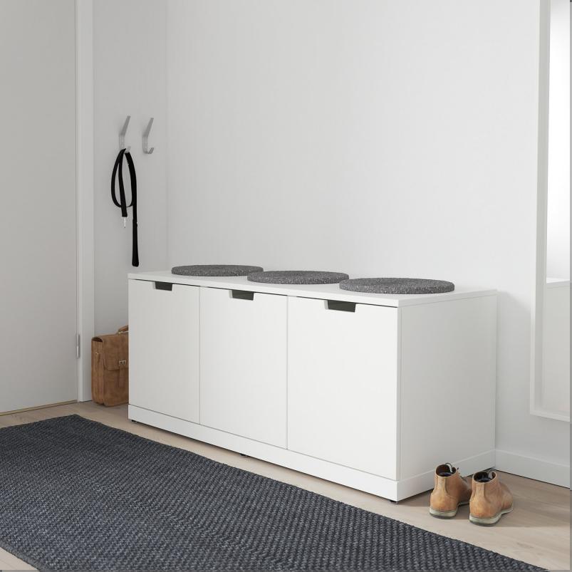 NORDLI ノールドリ チェスト（引き出し×3） - ホワイト 120x54cm