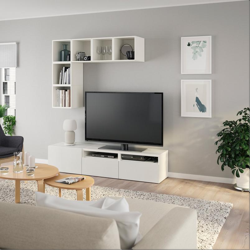 BESTA ベストー / EKET エーケト キャビネットコンビネーション テレビ用 - ホワイト 180x42x170cm