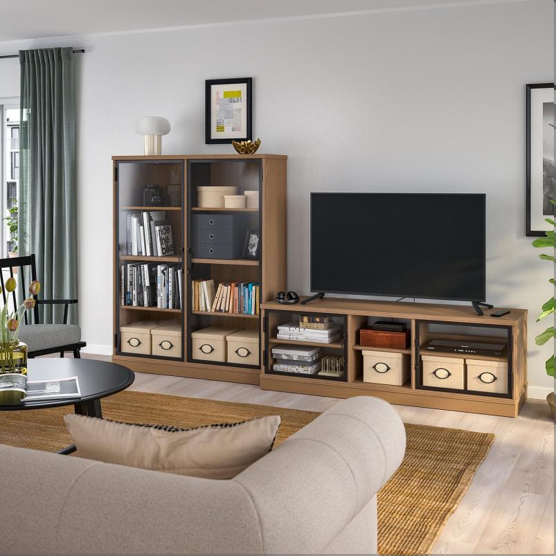LANESUND ラーネスンド テレビボード - グレーブラウン 282x47x152cm
