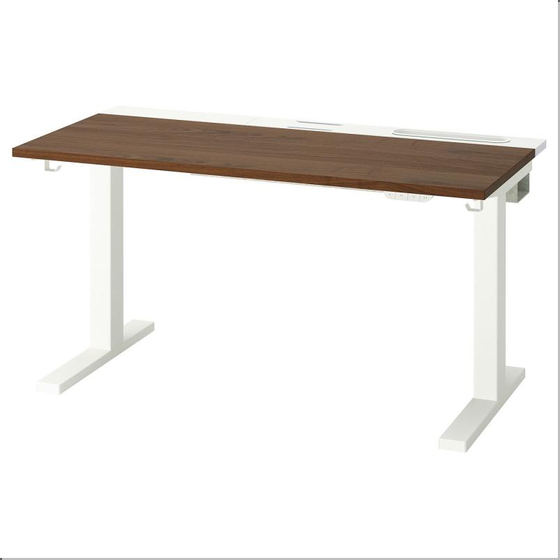 MITTZON ミッツォーン デスク 昇降式 - 100V ウォールナット材突き板/ホワイト 120x60cm