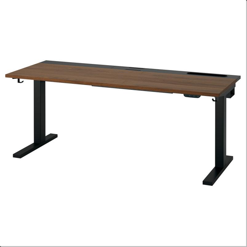 MITTZON ミッツォーン デスク 昇降式 - 100V ウォールナット材突き板/ブラック 160x60cm