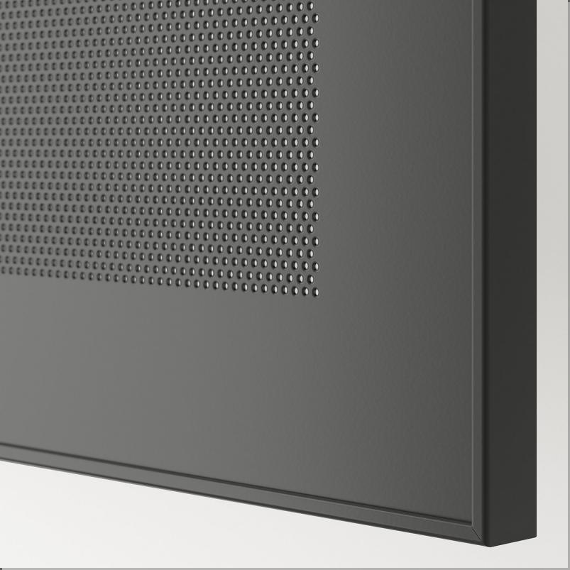 BESTA ベストー テレビ台 扉付き - ホワイト モルトヴィーケン/ストゥッバルプ/ダークグレー 120x42x48cm