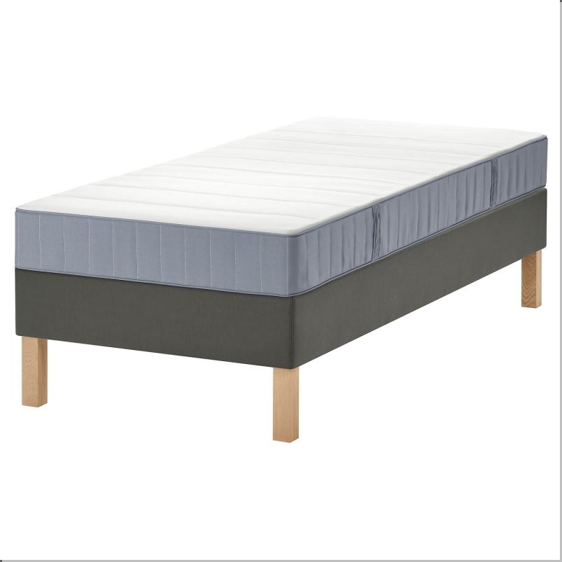 LYNGOR リンゴール すのこベッド マットレス付き - ヴェステロイ ふつう/ライトブルー ダークグレー 90x200cm