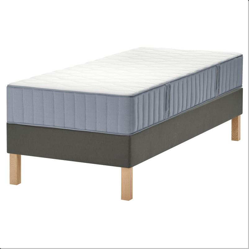 LYNGOR リンゴール すのこベッド マットレス付き - ヴォーグストランダ ふつう/ライトブルー ダークグレー 90x200cm