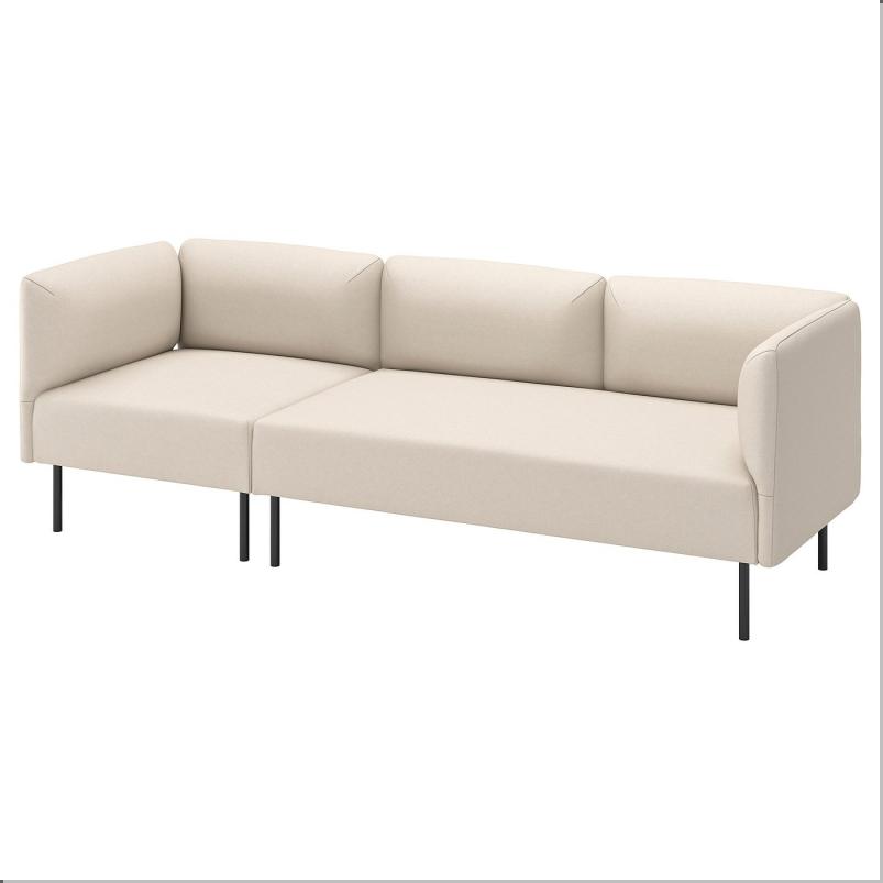 LILLEHEM リレヘム 3人掛けモジュールソファ - ヴィースレ/ベージュ メタル