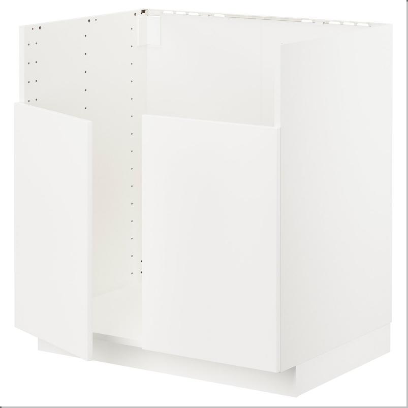 METOD メトード ベースキャビネット TALLSJÖN/タルショーン シンク用 - ホワイト/ヴェッディンゲ ホワイト 80x60x80 cm