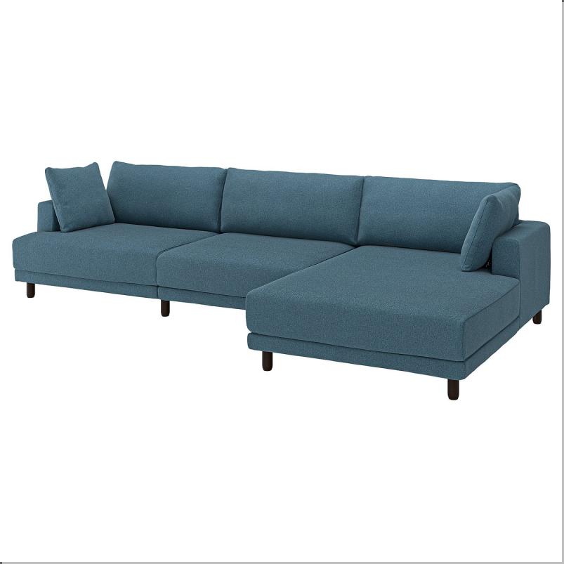 UPPAKRA ウッポークラ 4.5人掛けモジュールソファ - 寝椅子付き 右/アクスヴァラ ダークグレーブルー