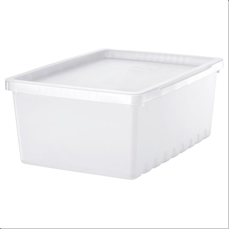 UPPSNOFSAD ウップスノフサド 収納ボックス ふた付き - 透明 35x25x14cm/9L