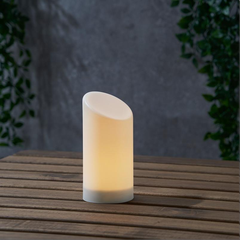 ADELLOVSKOG エーデロヴスコグ LEDブロックキャンドル - ホワイト/室内/屋外用 16cm