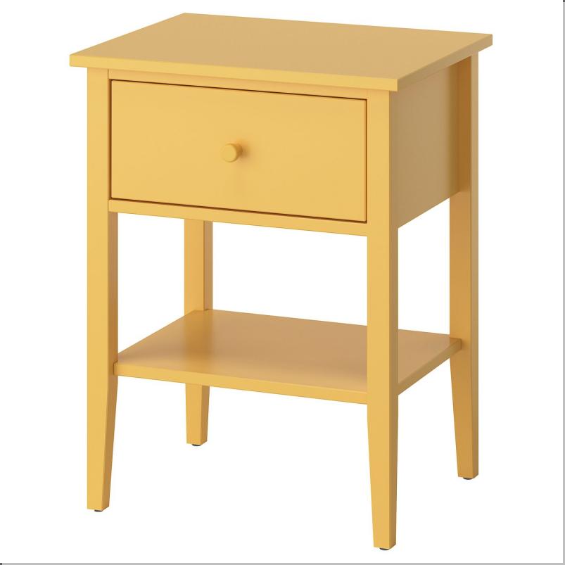 GULLABERG グラベリ サイドテーブル - イエロー/引き出し1段付き 棚板1枚付き 53x43x69cm