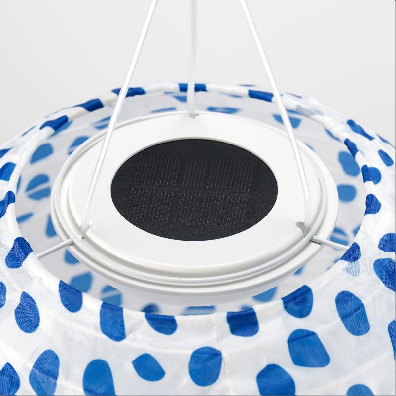 SOLVINDEN ソルヴィンデン ペンダントランプ - ドット模様 太陽電池式/ブルー 43cm