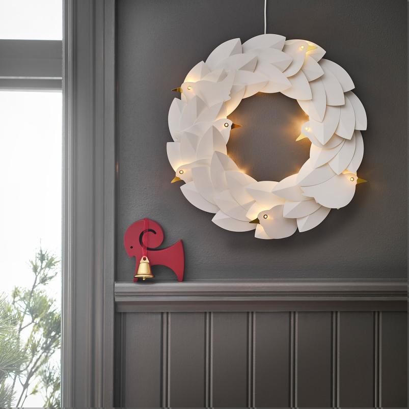 STRALA ストローラ LEDリース - 電池式/ハト ホワイト