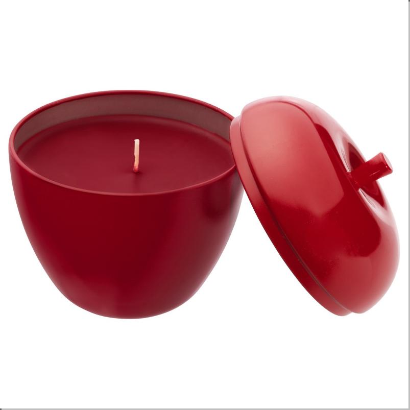 VINTERFINT ヴィンテルフィント アロマキャンドル メタル缶入り - リンゴ形/アップル＆シナモン レッド 24 時間