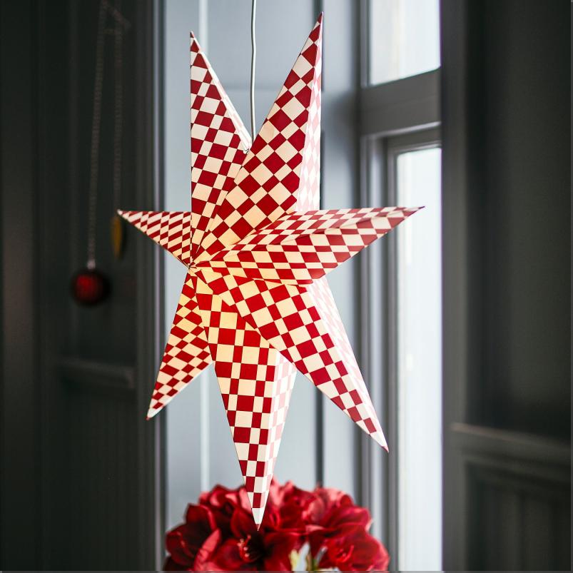 STRALA ストローラ ランプシェード - レッド/ホワイト 70cm