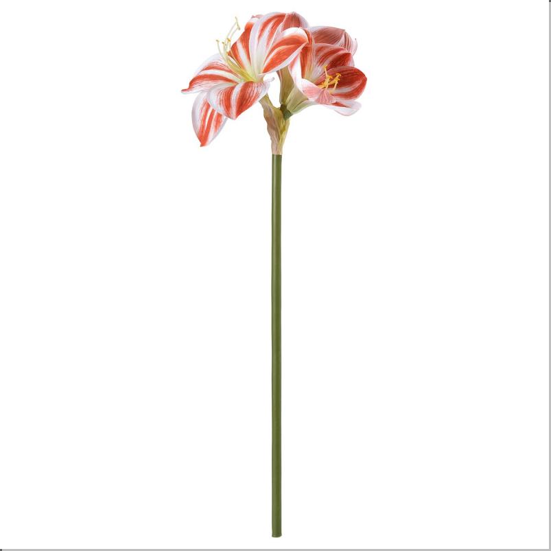 VINTERFINT ヴィンテルフィント 造花 - 室内/屋外用 アマリリス/レッド ホワイト 60cm