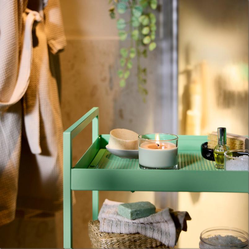 LOTSFÅGEL ロッツフォーゲル アロマキャンドル グラス入り - リンゴ ライトグリーン 20 時間