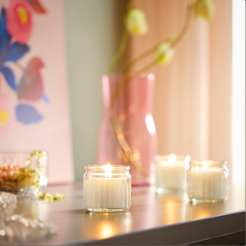 HÖKGÖK ホークジョーク アロマキャンドル グラス入り - バニラ ペールベージュ 12 時間